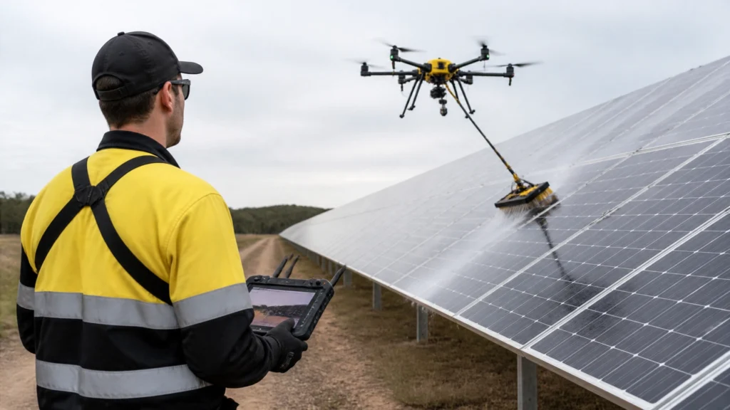 Commercial Drone Licence Australia: How Cleaning Drones Are Transforming Façades and Solar Panels