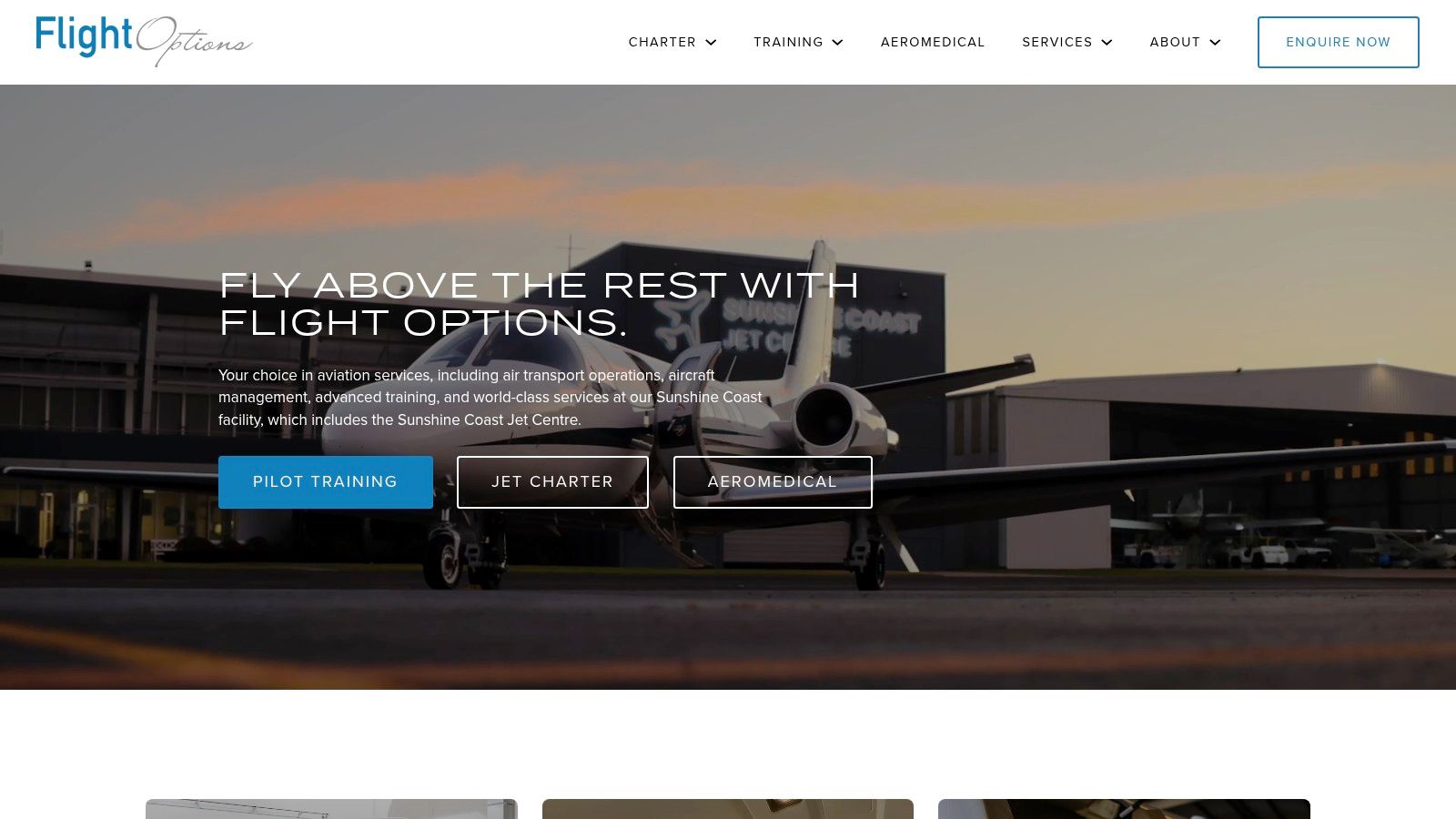Flight Options, advanced training and simulation